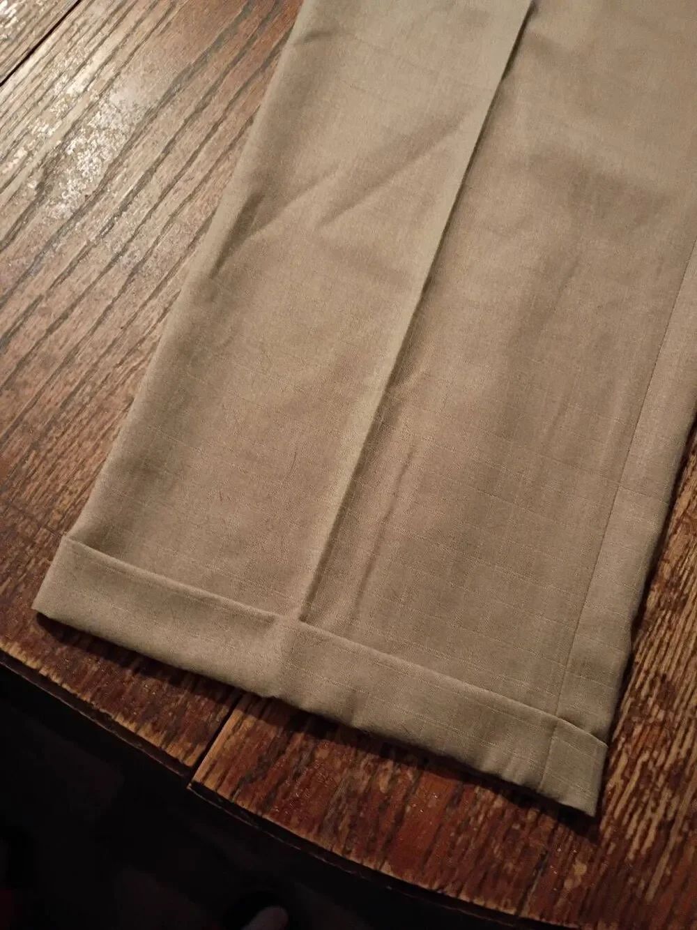 Haggar Success Factor Taupe Plaid Dress Pants Classic Fit 40x34 New
